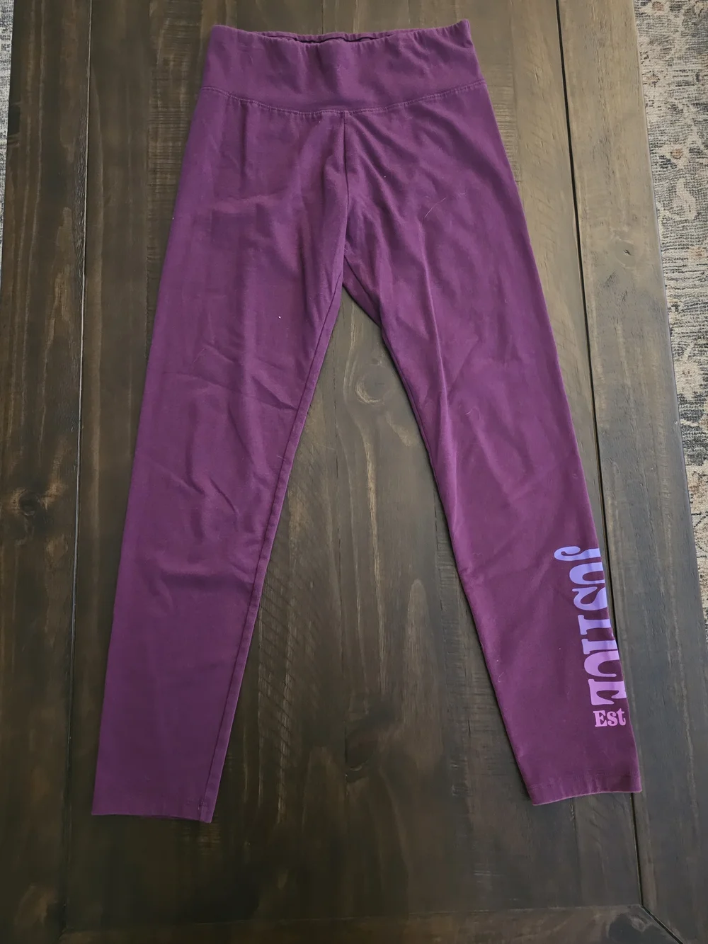 Justice Girls Purple Leggings with Side Logo